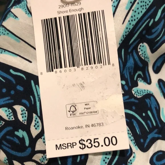 Vera Bradley coastal/beach/nautical patterned apron (shore enough) - Picture 3 of 3